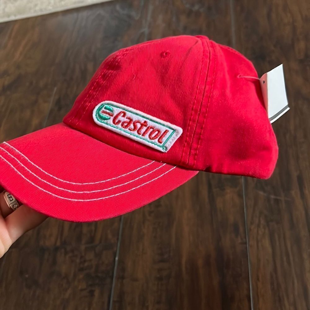 Castro Motor Oil Hat Red Embroidered Logo new‎ with tags
